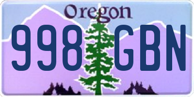 OR license plate 998GBN