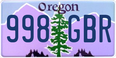 OR license plate 998GBR