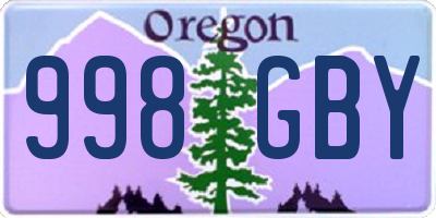OR license plate 998GBY