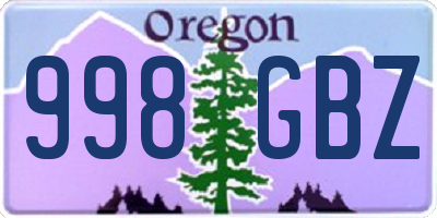 OR license plate 998GBZ