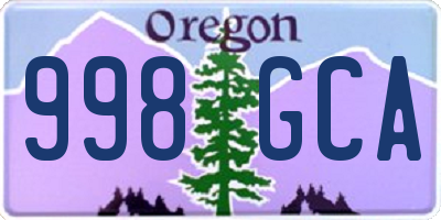 OR license plate 998GCA