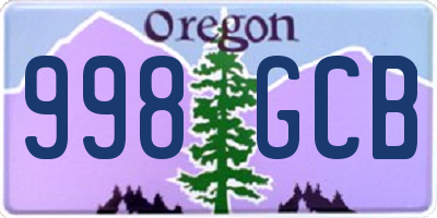 OR license plate 998GCB