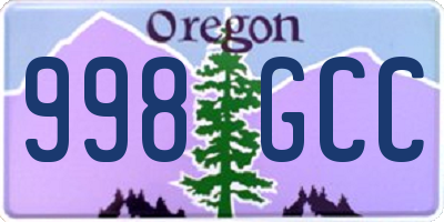 OR license plate 998GCC