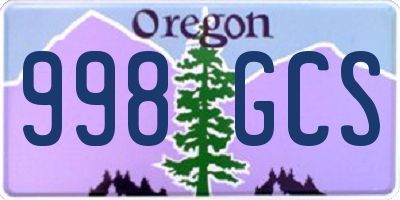OR license plate 998GCS