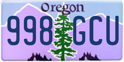 OR license plate 998GCU