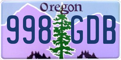 OR license plate 998GDB