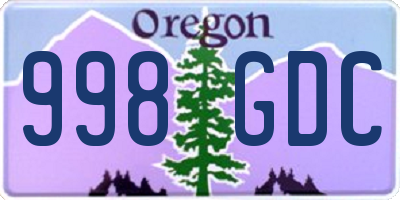 OR license plate 998GDC