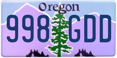 OR license plate 998GDD