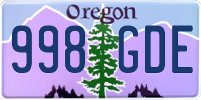 OR license plate 998GDE