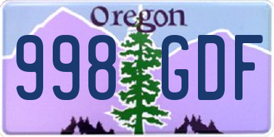 OR license plate 998GDF