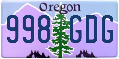 OR license plate 998GDG