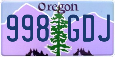 OR license plate 998GDJ