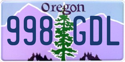 OR license plate 998GDL