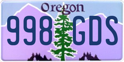 OR license plate 998GDS
