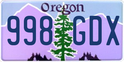 OR license plate 998GDX