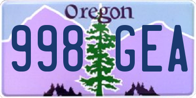 OR license plate 998GEA