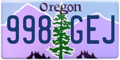 OR license plate 998GEJ