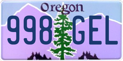 OR license plate 998GEL