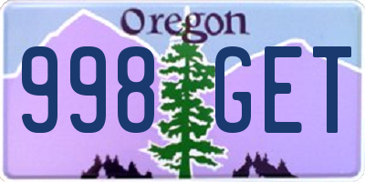 OR license plate 998GET