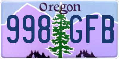 OR license plate 998GFB