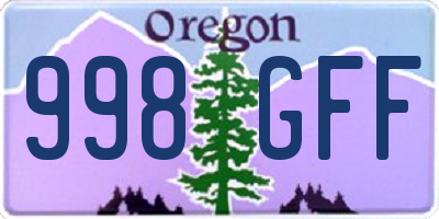 OR license plate 998GFF