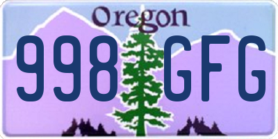 OR license plate 998GFG