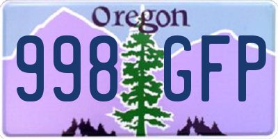 OR license plate 998GFP