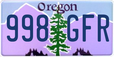 OR license plate 998GFR