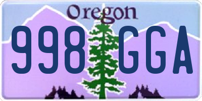 OR license plate 998GGA