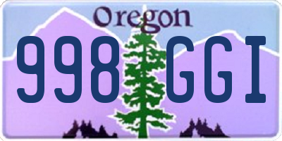 OR license plate 998GGI