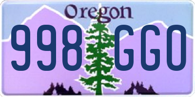 OR license plate 998GGO