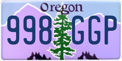 OR license plate 998GGP