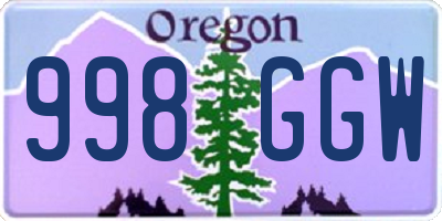 OR license plate 998GGW