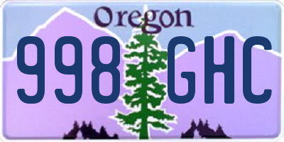 OR license plate 998GHC