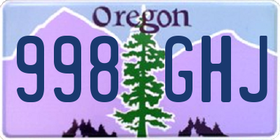 OR license plate 998GHJ