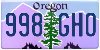 OR license plate 998GHO