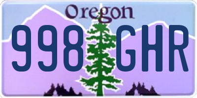 OR license plate 998GHR