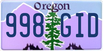 OR license plate 998GID