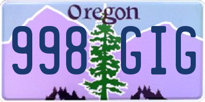 OR license plate 998GIG