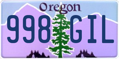 OR license plate 998GIL