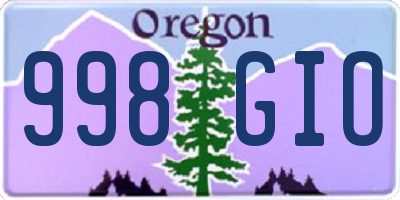 OR license plate 998GIO