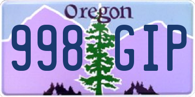 OR license plate 998GIP
