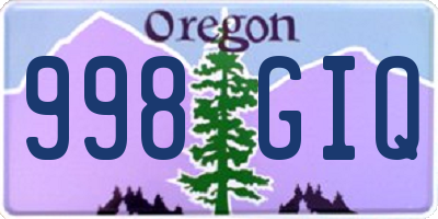 OR license plate 998GIQ