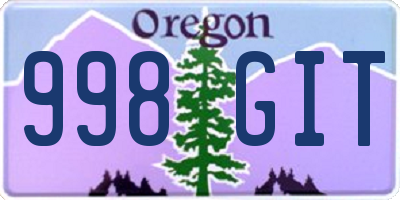 OR license plate 998GIT