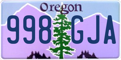 OR license plate 998GJA