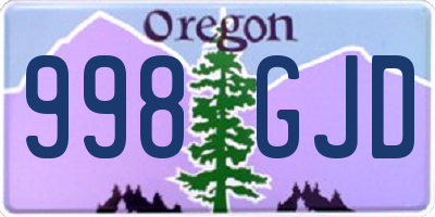 OR license plate 998GJD