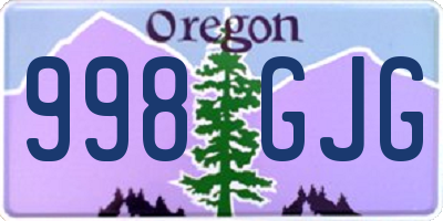 OR license plate 998GJG