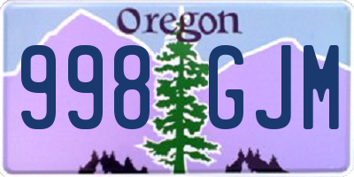 OR license plate 998GJM