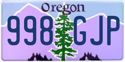 OR license plate 998GJP