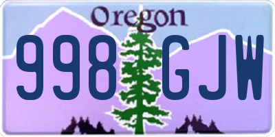 OR license plate 998GJW